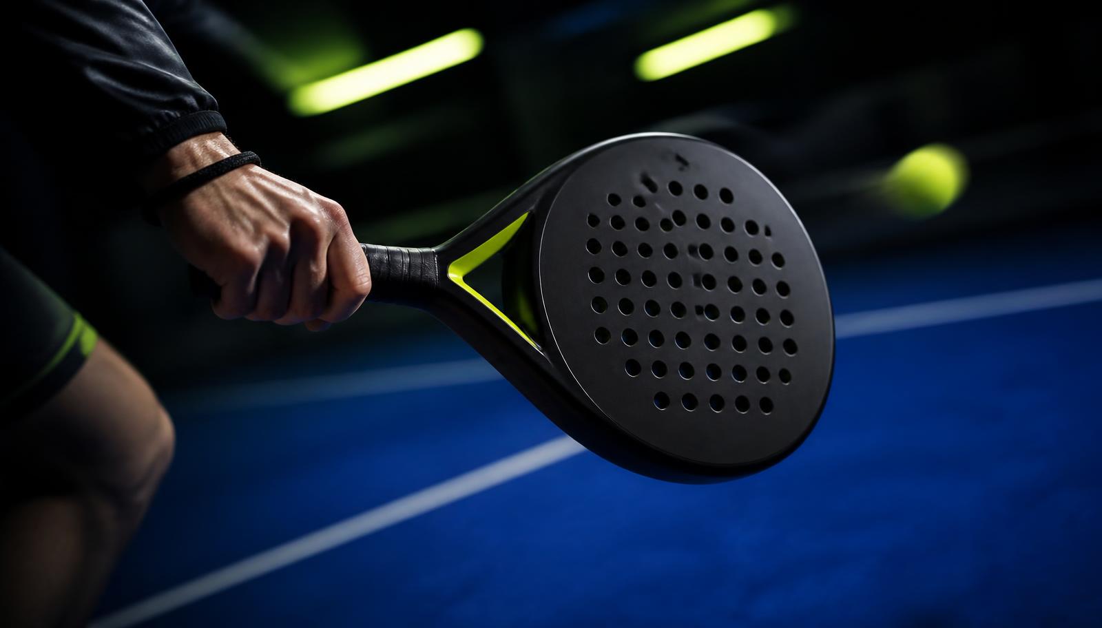 Abstract illustration of padel racket silhouettes arranged as selectable options